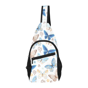 blue butterfly pattern All Over Print Chest Bag