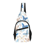 blue butterfly pattern All Over Print Chest Bag