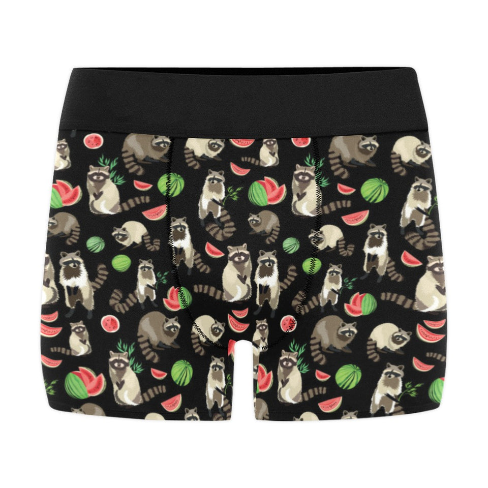 Raccoon watermelon pattern Men's All Over Print Boxer Briefs Men's Underwear