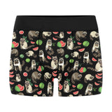 Raccoon watermelon pattern Men's All Over Print Boxer Briefs Men's Underwear