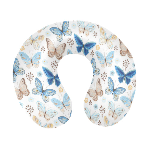 blue butterfly pattern U-Shaped Travel Neck Pillow