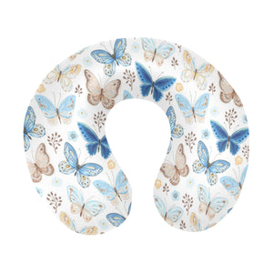 blue butterfly pattern U-Shaped Travel Neck Pillow