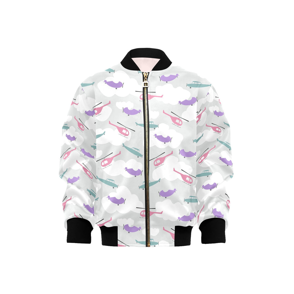 Helicopter plane pattern Kids' Boys' Girls' Bomber Jacket