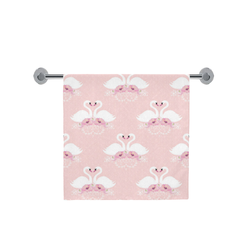 White swan and flower love pattern Bath Towel