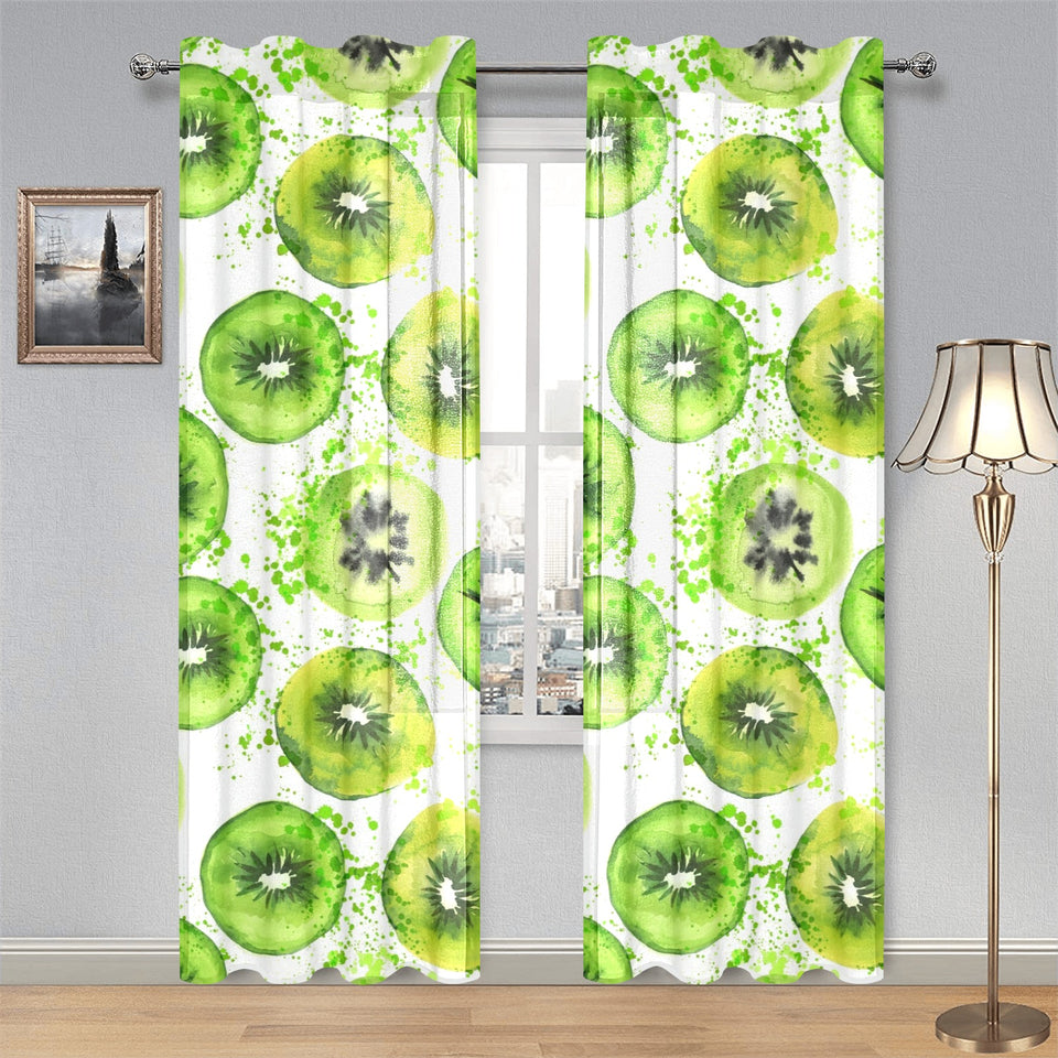 Watercolor kiwi pattern Gauze Curtain