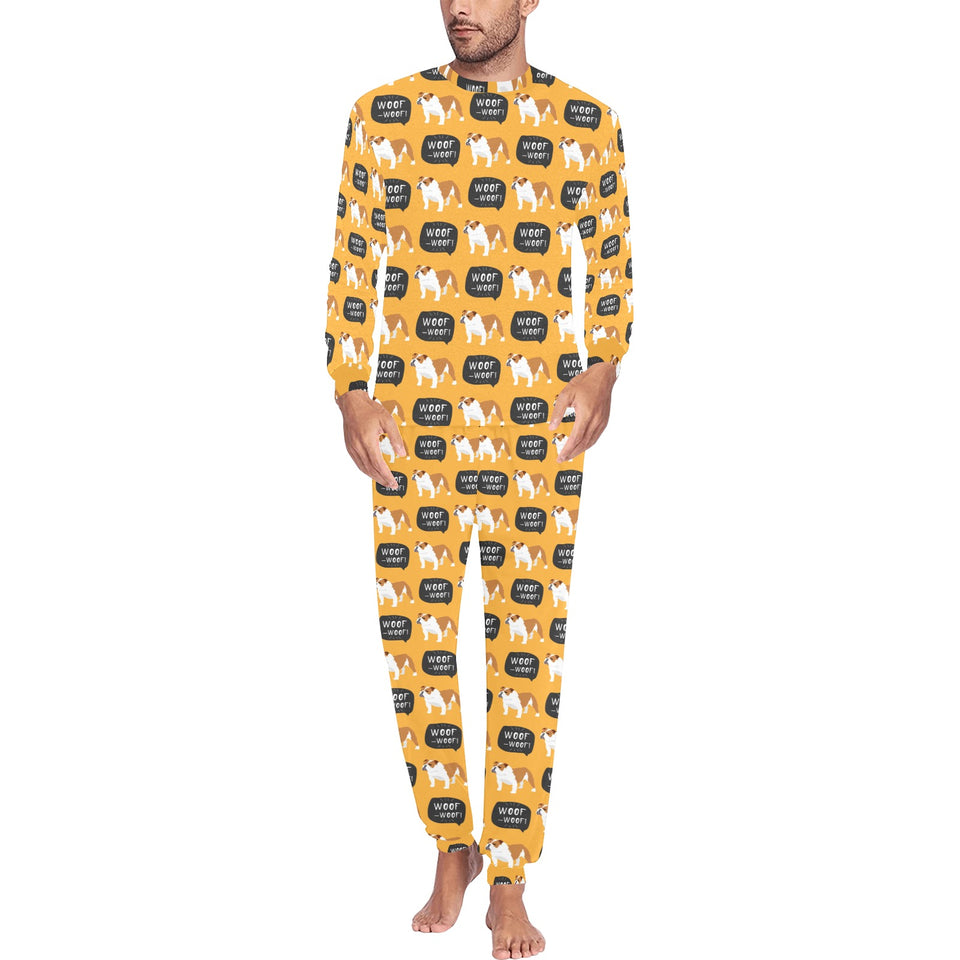 English Bulldog Pattern Print Design 04 Men's All Over Print Pajama