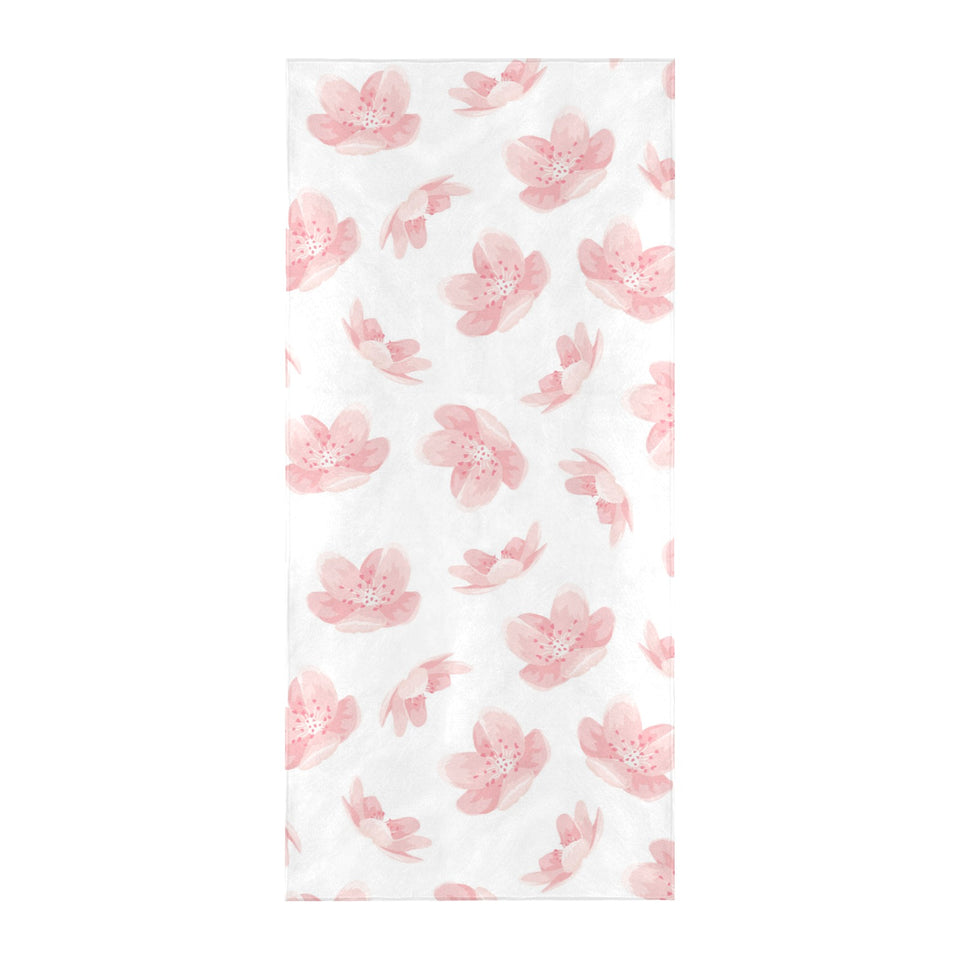 Pink sakura cherry blossom pattern Beach Towel