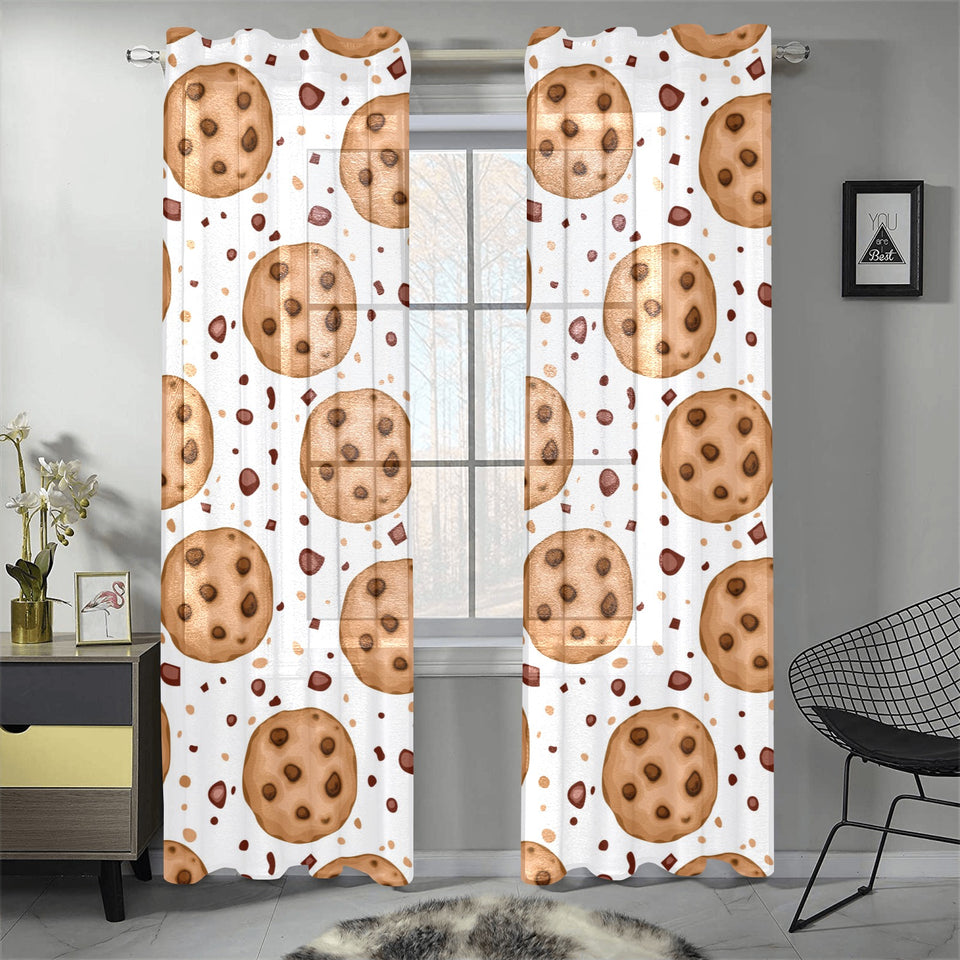 chocolate chip cookie pattern Gauze Curtain
