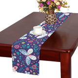 Colorful butterfly flower pattern.eps Table Runner