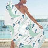 Crocodile diver pattern Beach Towel