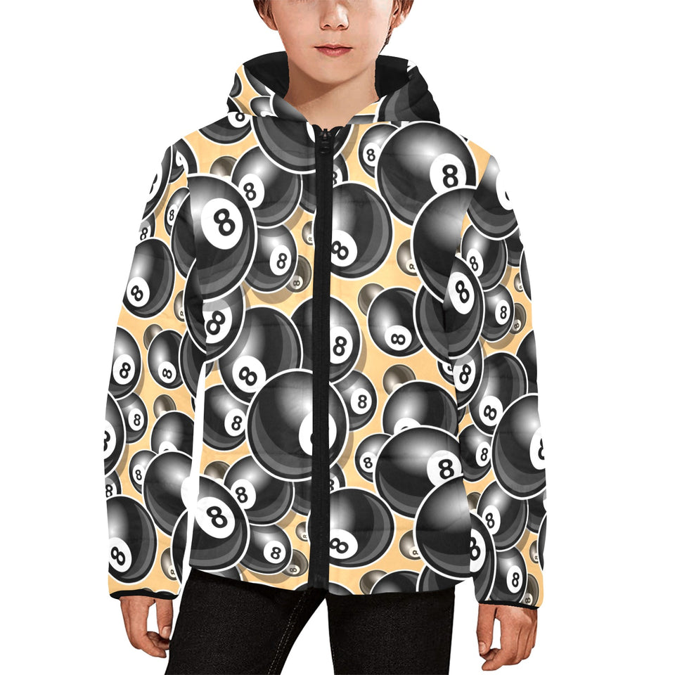 Billiard Ball Pattern Print Design 04 Kids' Boys' Girls' Padded Hooded Jacket