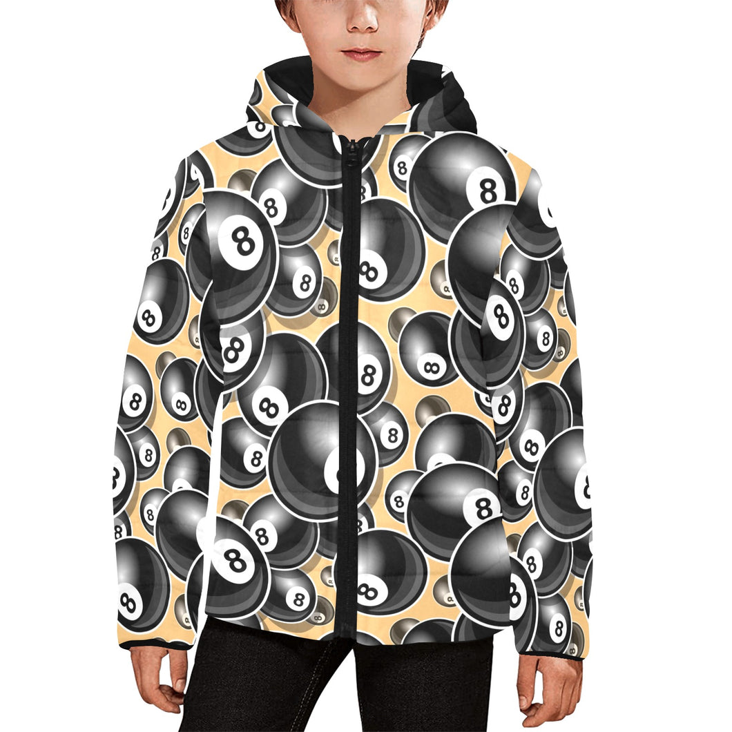 Billiard Ball Pattern Print Design 04 Kids' Boys' Girls' Padded Hooded Jacket