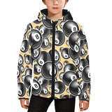 Billiard Ball Pattern Print Design 04 Kids' Boys' Girls' Padded Hooded Jacket