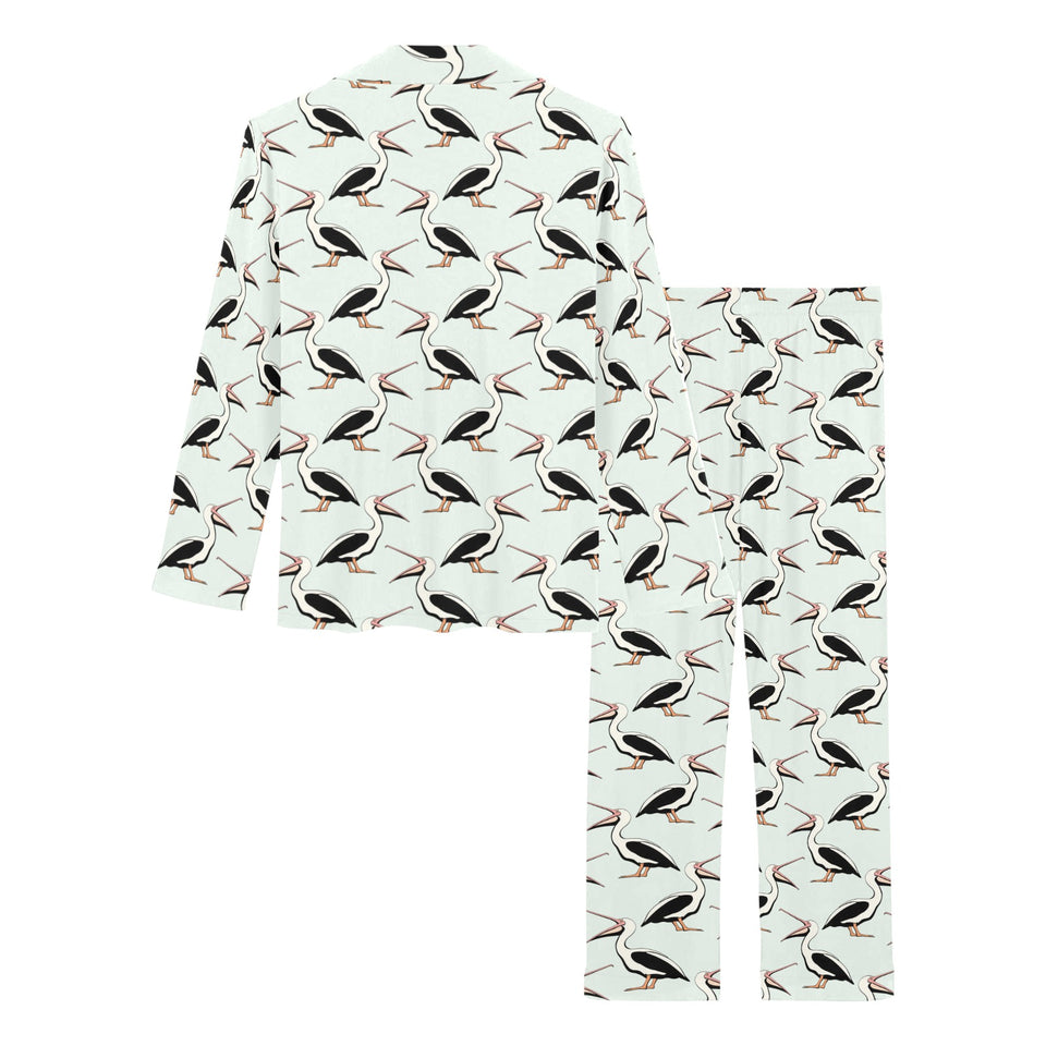 Pelican Pattern Print Design 02 Women's Long Pajama Set