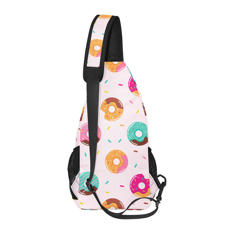 Donut pattern glaze pink background All Over Print Chest Bag