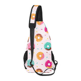 Donut pattern glaze pink background All Over Print Chest Bag