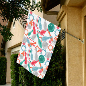 Watercolor bowling pattern House Flag Garden Flag