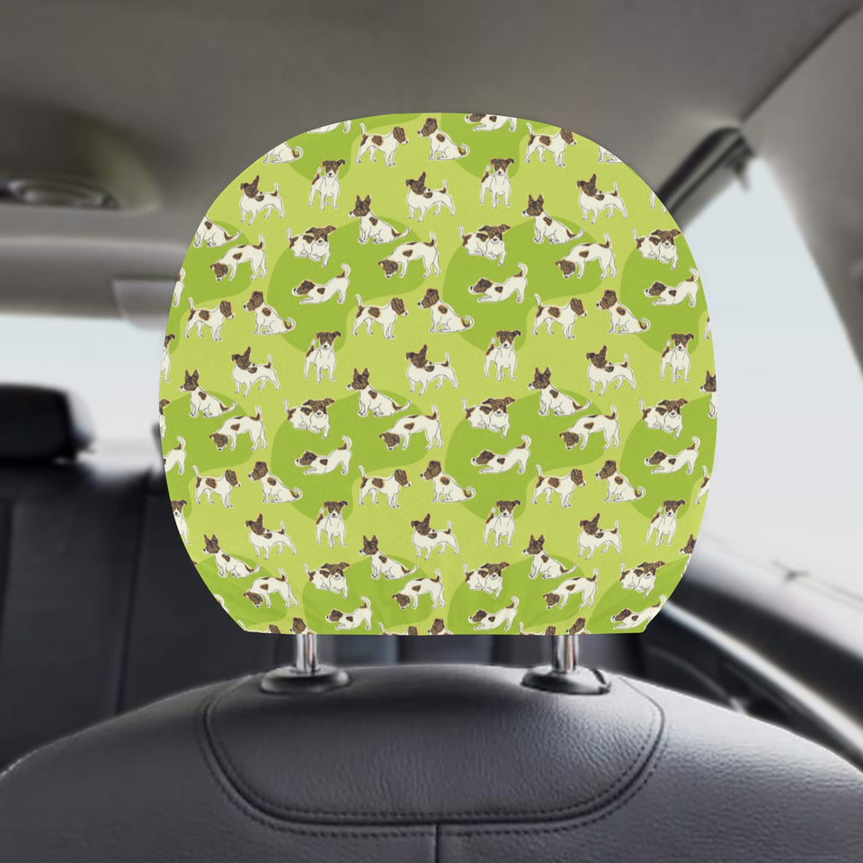 Jack Russel Pattern Print Design 01 Car Headrest Cover