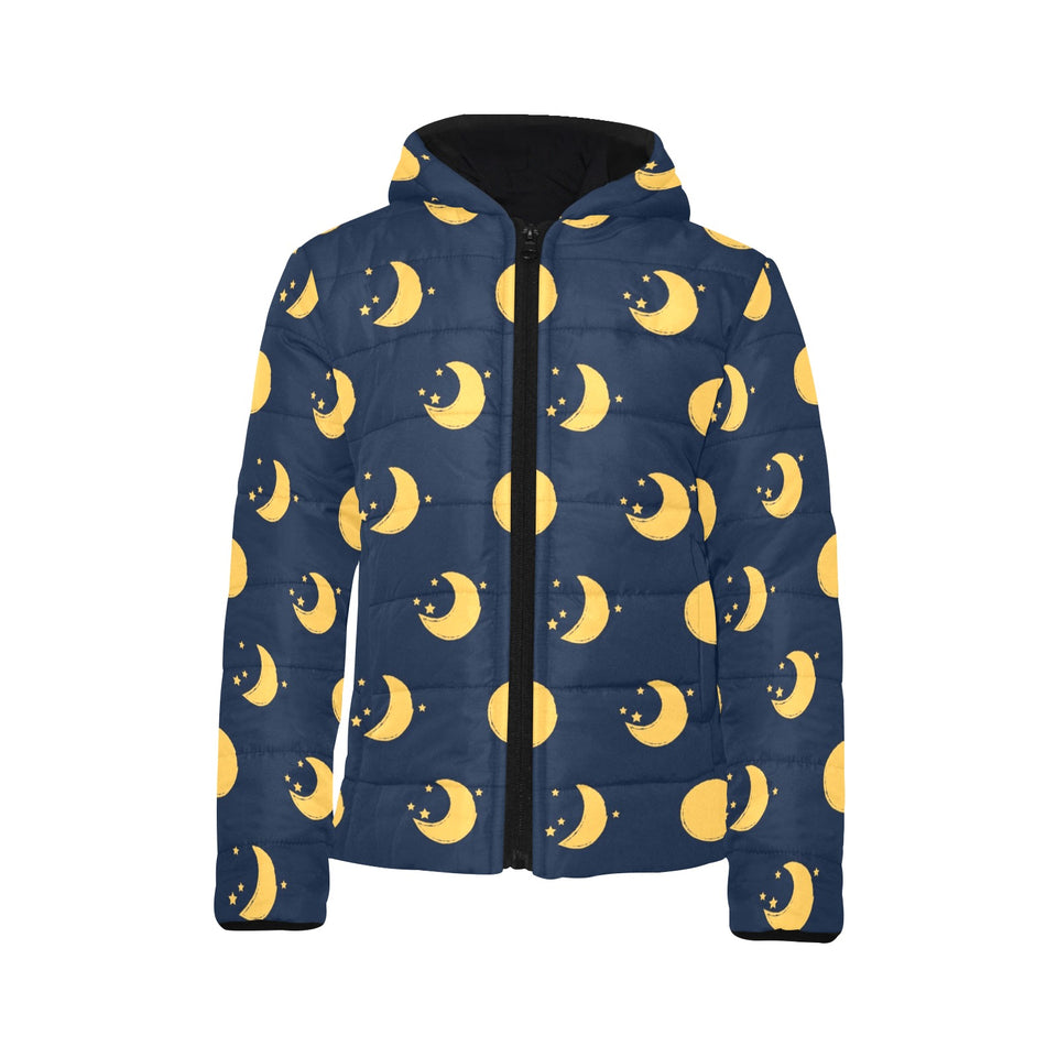 Moon star pattern Kids' Boys' Girls' Padded Hooded Jacket