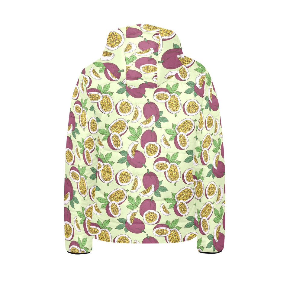 Paassion fruit pattern Kids' Boys' Girls' Padded Hooded Jacket
