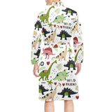 Cute dinosaurs pattern Men's Long Sleeve Belted Night Robe