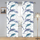 Dolphins pattern dotted background Gauze Curtain