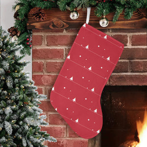 Christmas tree star snow red background Christmas Stocking