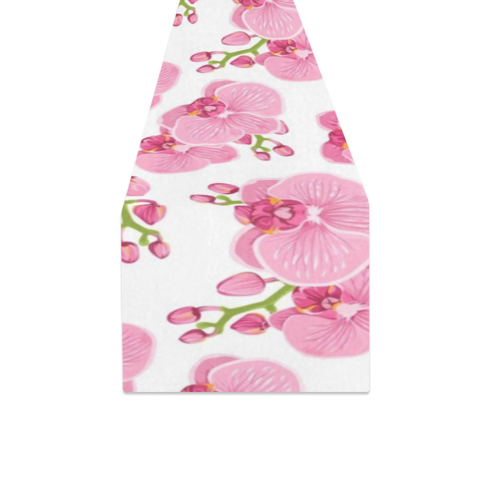 pink purple orchid pattern background Table Runner
