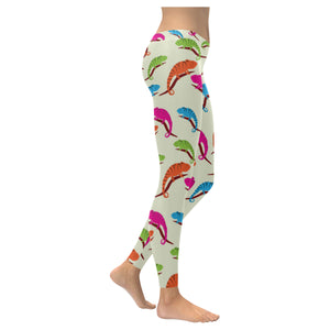 Colorful Chameleon lizard pattern Women's Legging Fulfilled In US