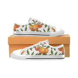 Oranges pattern background Men's Low Top Canvas Shoes White