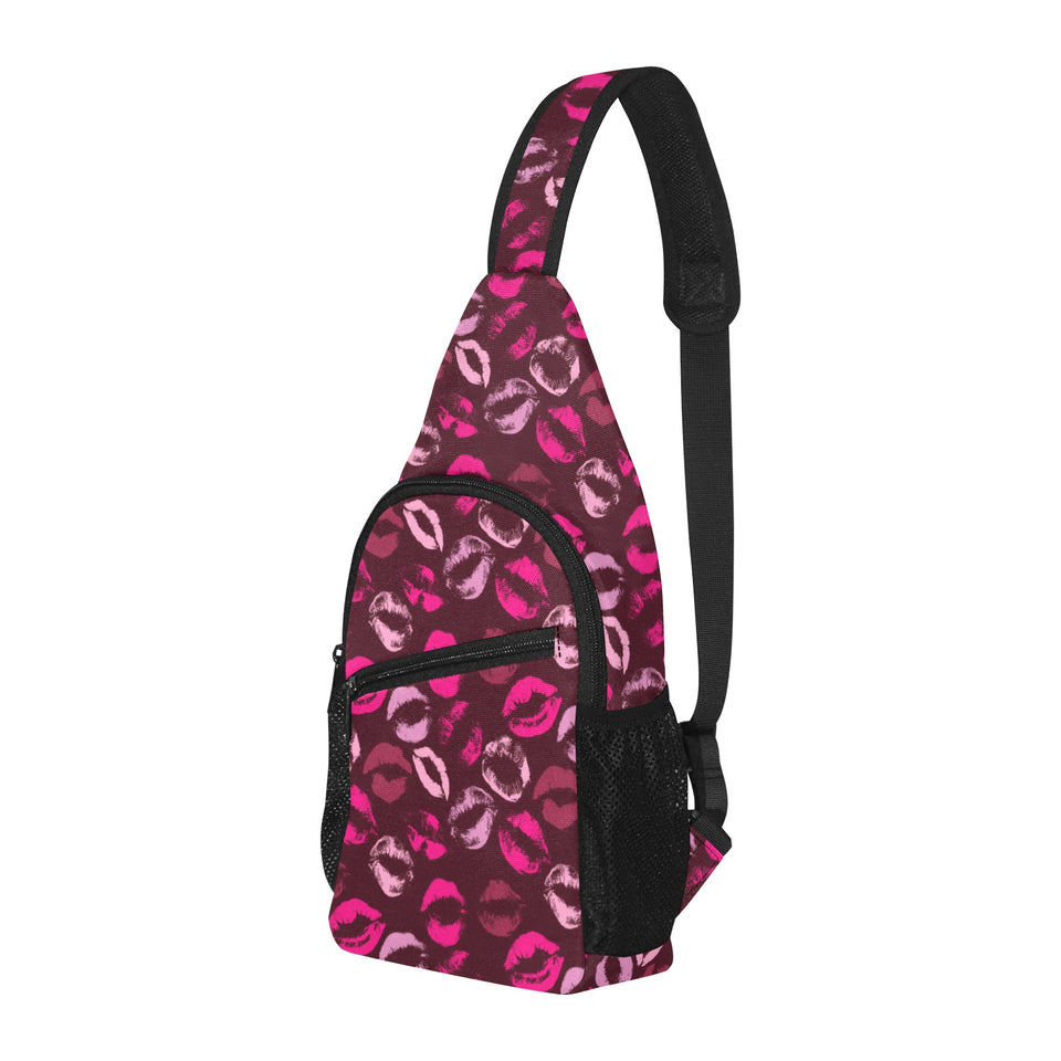 Lips Pattern Print Design 03 All Over Print Chest Bag