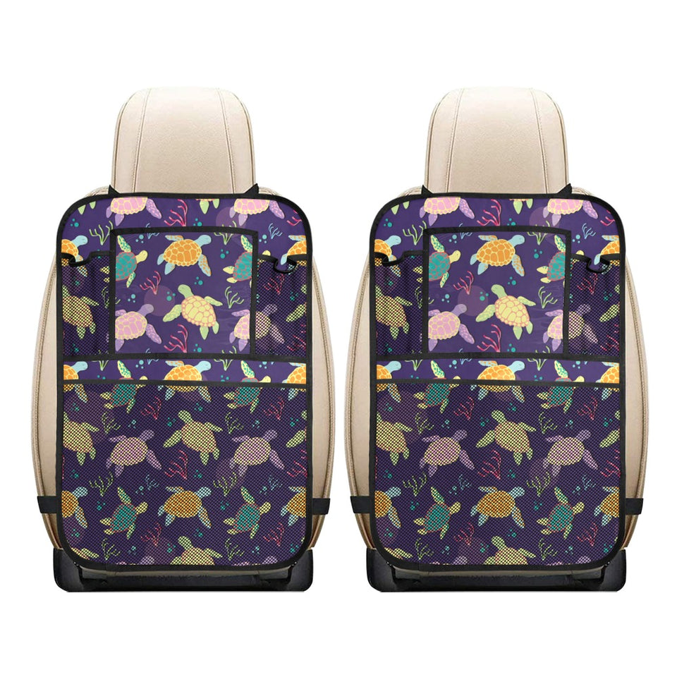Colorful sea turtle pattern Car Seat Back Organizer