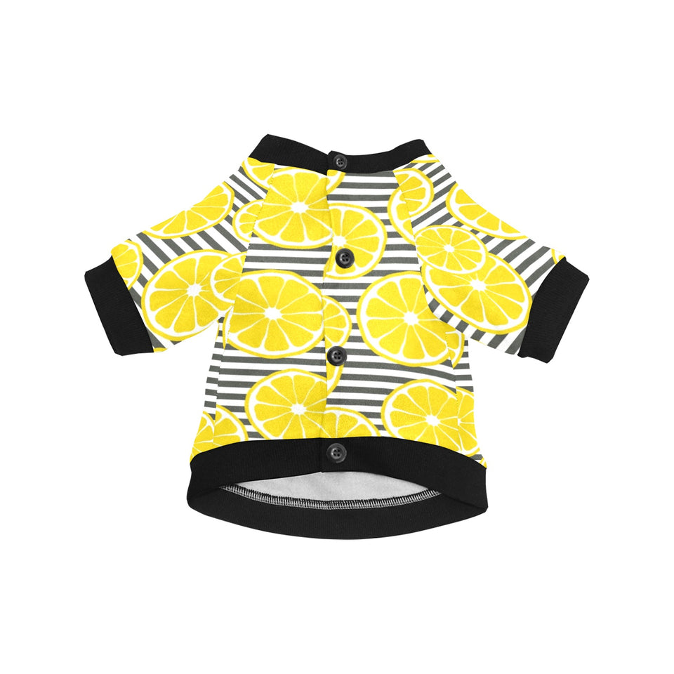 slice of lemon design pattern All Over Print Pet Dog Round Neck Fuzzy Shirt