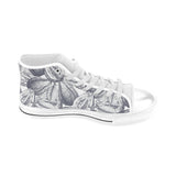 Guava tropical hand drawn pattern Men's High Top Canvas Shoes White