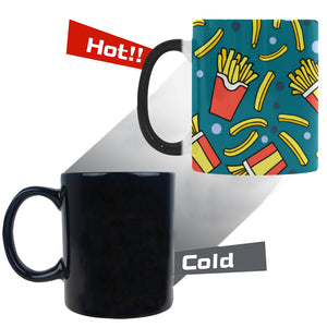 French fries red paper box pattern Morphing Mug Heat Changing Mug