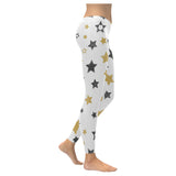 hand drawn gold black star pattern Women's Legging Fulfilled In US
