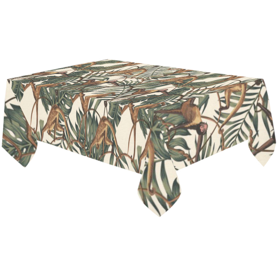 Monkey tropical leaves background Tablecloth