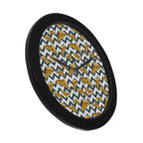 Pizza design pattern Elegant Black Wall Clock