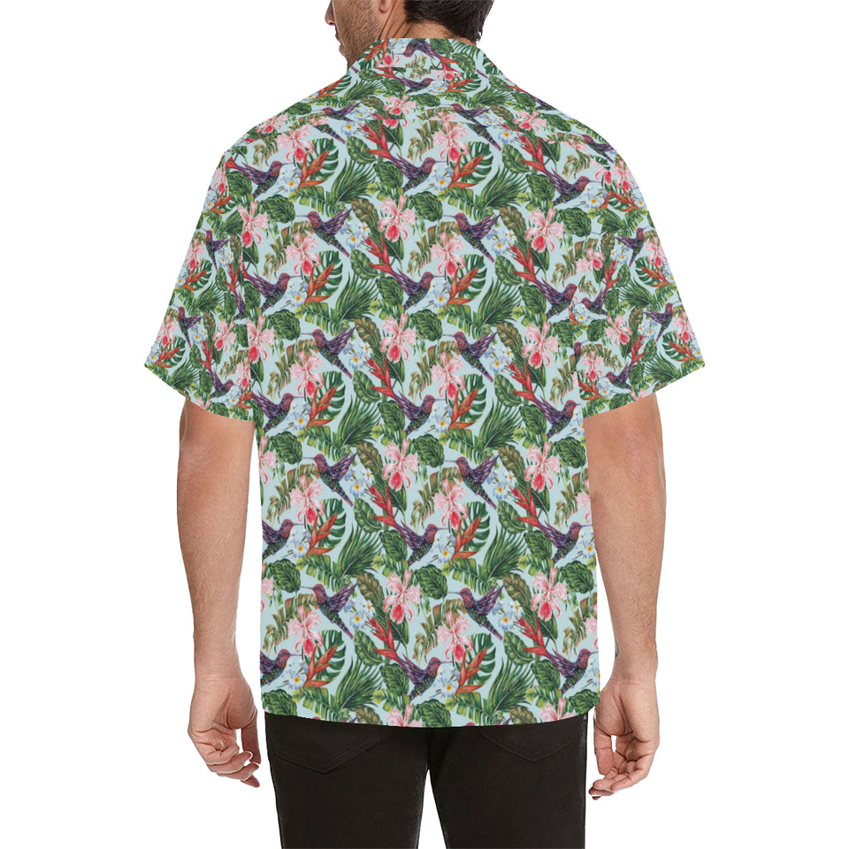 Hummingbird Pattern Print Design 05 Men's All Over Print Hawaiian Shirt (Model T58)