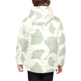 Ginkgo leaves pattern Kids' Boys' Girls' Padded Hooded Jacket