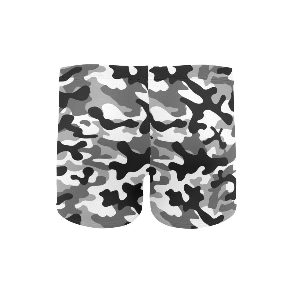 Black white camouflage pattern Men's Swimming Trunks