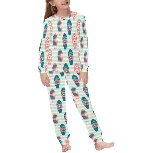 Surfboard Pattern Print Design 02 Kids' Boys' Girls' All Over Print Pajama Set