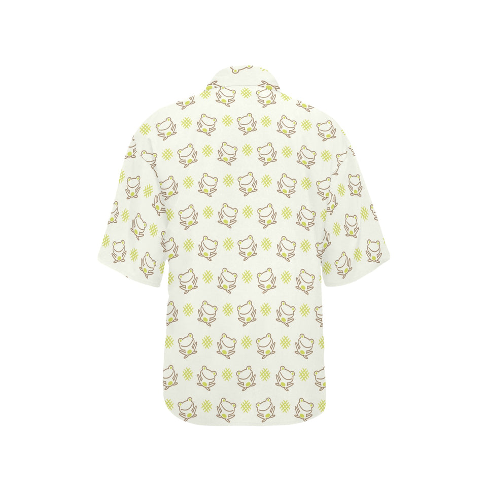 Cute cartoon frog baby pattern Women's All Over Print Hawaiian Shirt
