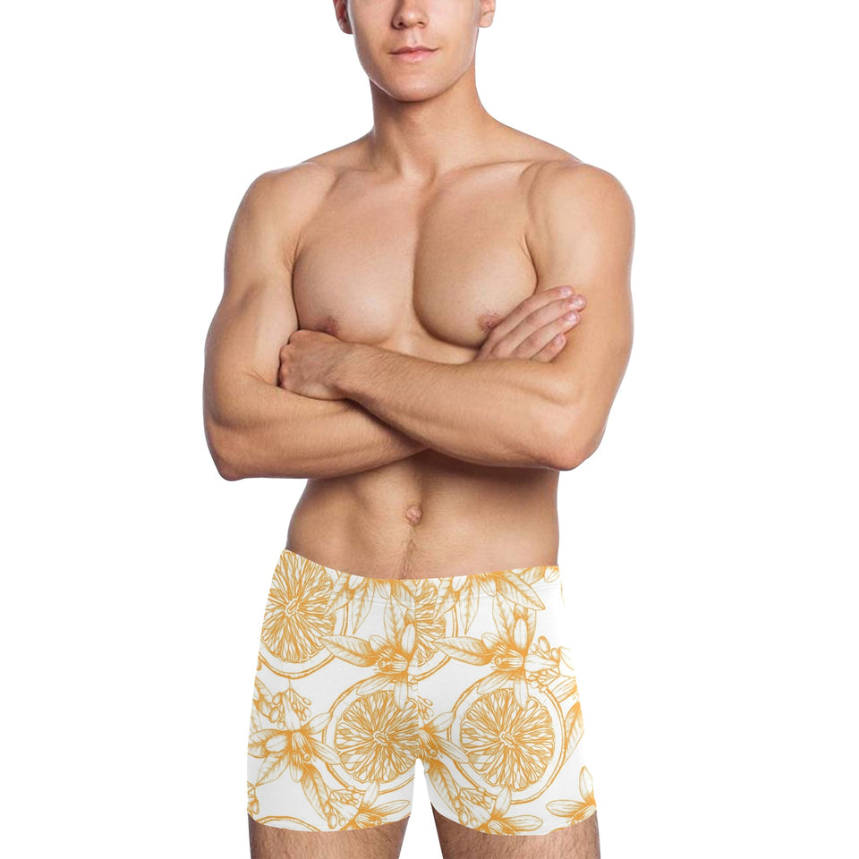 hand drawn orange fruit pattern Men's Swimming Trunks