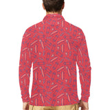 Skate Board Pattern Print Design 01 Men's Long Sleeve Polo Shirt