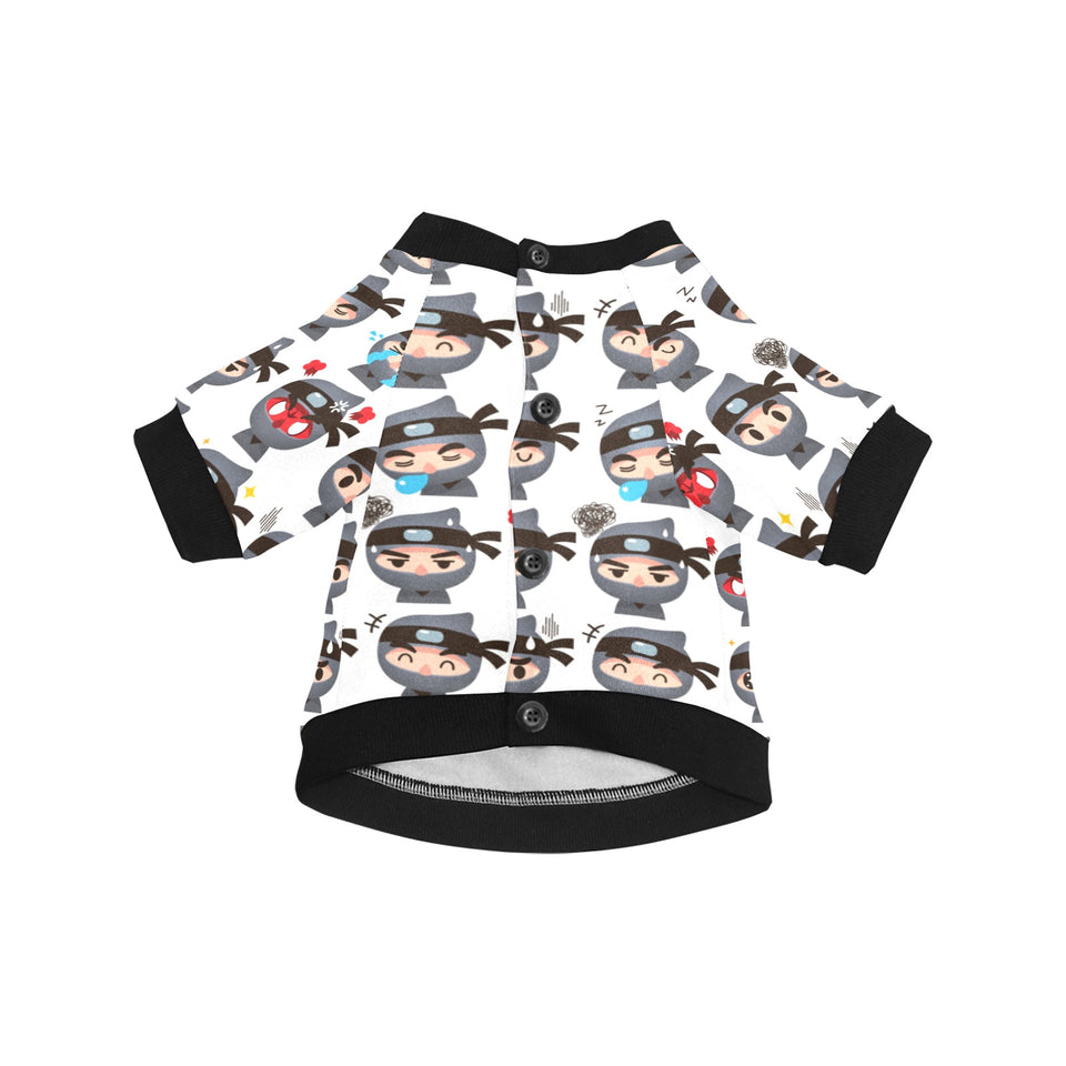 Cute ninja design pattern All Over Print Pet Dog Round Neck Fuzzy Shirt