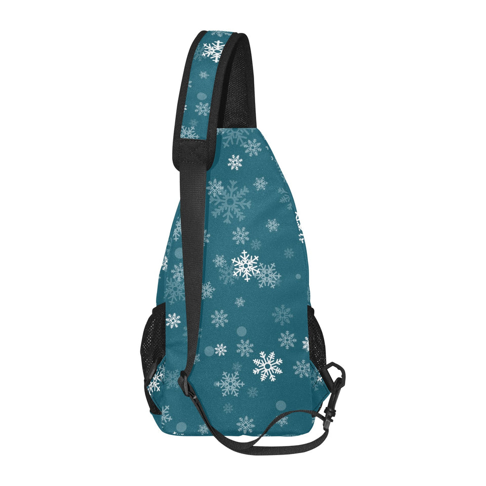 Snowflake pattern dark background All Over Print Chest Bag