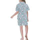poodle dog pattern Kids' Boys' Girls' V-Neck Short Pajama Set