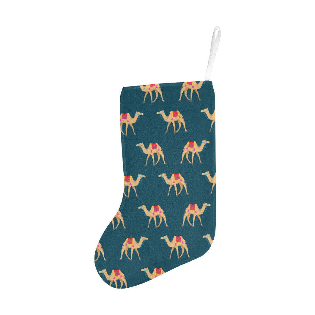 Camel pattern blue blackground Christmas Stocking