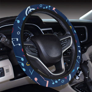 Music Notes Pattern Print Design 03 Car Steering Wheel Cover